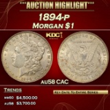 PCGS 1894-p Morgan Dollar $1 au58 CAC PCGS