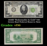 1928B $20 Green Seal Federal Reserve Note 