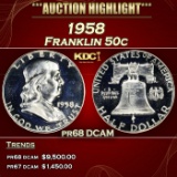 1958 Proof Franklin Half Dollar 50c pr68 DCAM USCG