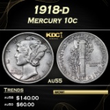 1918-d Mercury Dime 10c Grades au55