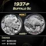 1937-p Buffalo Nickel 5c ms66+ SEGS