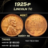 1925-p Lincoln Cent 1c Grades ms64+ rb