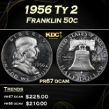 1956 Ty 2 Proof Franklin Half Dollar 50c Grades pr67 dcam