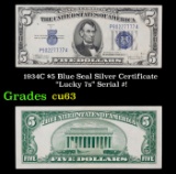 1934C $5 Blue Seal Silver Certificate 