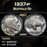 1937-p Buffalo Nickel 5c ms66+ SEGS
