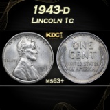 1943-d Lincoln Cent 1c Grades ms63+