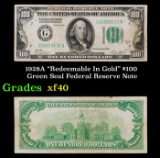 1928A $100 Green Seal Federal Reserve Note 