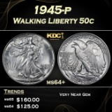1945-p Walking Liberty Half Dollar 50c Grades ms64+