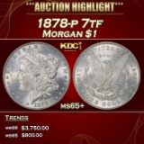 1878-p 7tf Morgan Dollar $1 ms65+ SEGS
