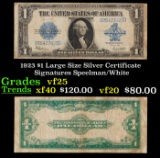 1923 $1 large size Silver Certificate Grades vf+ Signatures Speelman/White