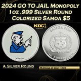 2024 GO TO JAIL Monopoly 1oz .999 Silver Round Colorized Samoa Round