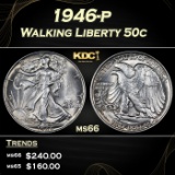 1946-p Walking Liberty Half Dollar 50c Grades ms66