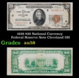 1929 $20 Green Seal Federal Reserve Note Grades Choice AU/BU Slider Cleveland