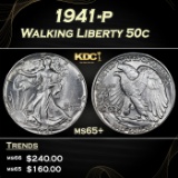 1941-p Walking Liberty Half Dollar 50c Grades ms65+