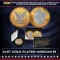 1921 Morgan Silver Dollar $1 24 Karat Gold Plated & Platinum Highlights w/ Box Other Toy