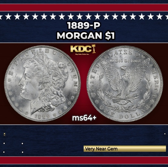 1889-p Morgan Dollar $1 Grades ms64+