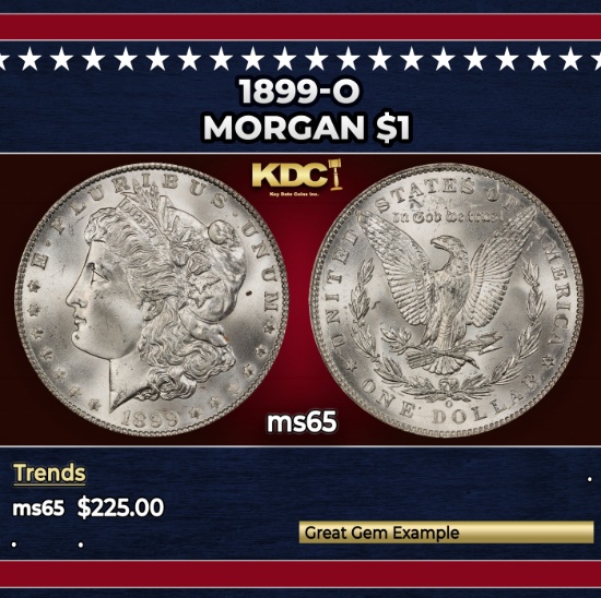 1899-o Morgan Dollar $1 Grades ms65