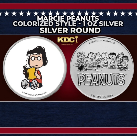 Marcie Peanuts Colorized Style - 1 oz Silver Round Round
