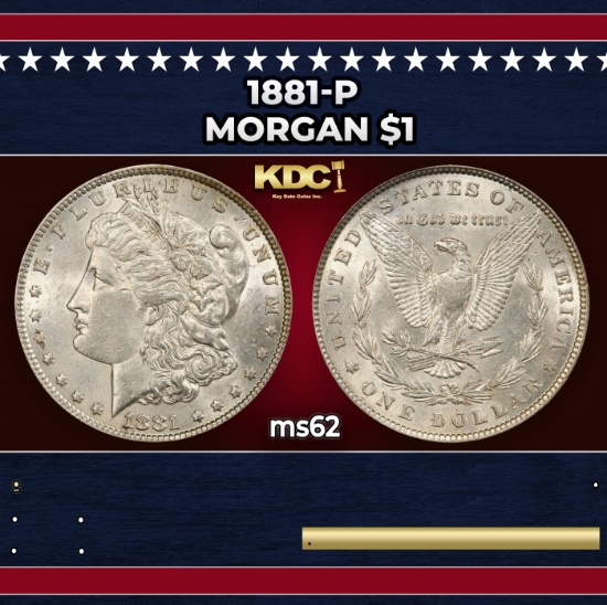 1881-p Morgan Dollar $1 Grades ms62