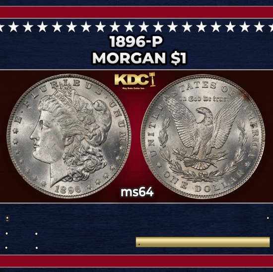 1896-p Morgan Dollar $1 Grades ms64