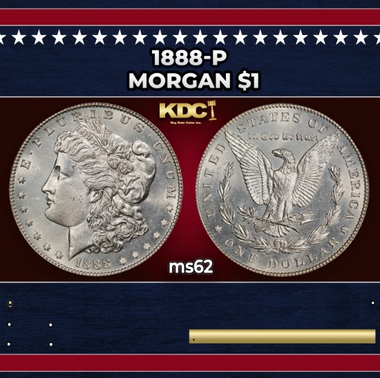 1888-p Morgan Dollar $1 Grades ms62