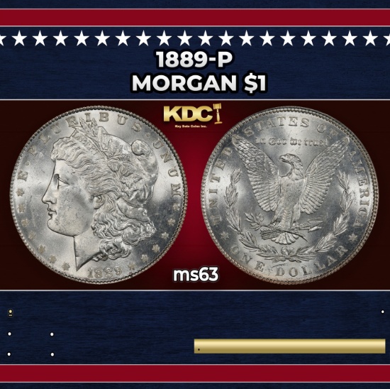 1889-p Morgan Dollar $1 Grades ms63