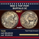 1930-s Buffalo Nickel TOP POP! 5c ms67+ SEGS