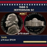 1988-s Proof Jefferson Nickel 5c pr70 dcam SEGS