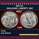 1941-d Walking Liberty Half Dollar 50c Grades ms66
