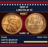 1921-p Lincoln Cent 1c ms66+ rd SEGS