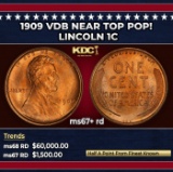 1909 VDB Lincoln Cent Near Top Pop! 1c ms67+ rd SEGS