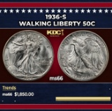 1936-s Walking Liberty Half Dollar 50c ms66 SEGS
