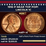 1916-p Lincoln Cent Near Top Pop! 1c ms67+ rd SEGS