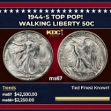1944-s Walking Liberty Half Dollar TOP POP! 50c ms67 SEGS