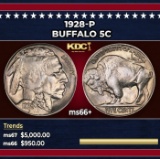 1928-p Buffalo Nickel 5c ms66+ SEGS