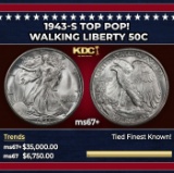 1943-s Walking Liberty Half Dollar TOP POP! 50c ms67+ SEGS