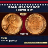 1926-p Lincoln Cent Near Top Pop! 1c ms67 rd SEGS
