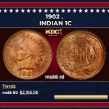 1902 Indian Cent . 1c ms66 rd SEGS