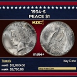 1934-s Peace Dollar $1 ms64+ USCG