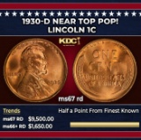 1930-d Lincoln Cent Near Top Pop! 1c ms67 rd SEGS