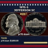 1975-s Proof Jefferson Nickel 5c pr70 dcam SEGS