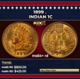 1899 Indian Cent . 1c Grades ms64+ rd