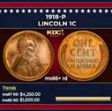 1918-p Lincoln Cent 1c ms66+ rd SEGS