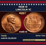 1928-d Lincoln Cent 1c ms65 rd SEGS