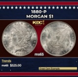 1880-p Morgan Dollar $1 Grades ms65