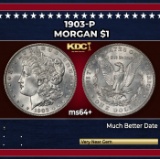 1903-p Morgan Dollar $1 Grades ms64+