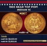 1903 Indian Cent Near Top Pop! 1c ms66+ rd SEGS