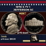 1979-s Ty 1 Proof Jefferson Nickel 5c pr70 dcam SEGS