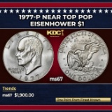 1977-p Eisenhower Dollar Near Top Pop $1 ms67 SEGS