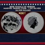 2020 Tuvalu $1 Venom Marvel Series Coin - 1 oz Silver Round Round